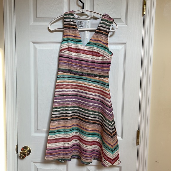 Jvn pink beige colorful knit vibe dress size 2 - Picture 3 of 7